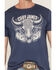 Image #3 - Cody James Men's Ornate Steerhead Skull Short Sleeve Graphic T-Shirt, Blue, hi-res