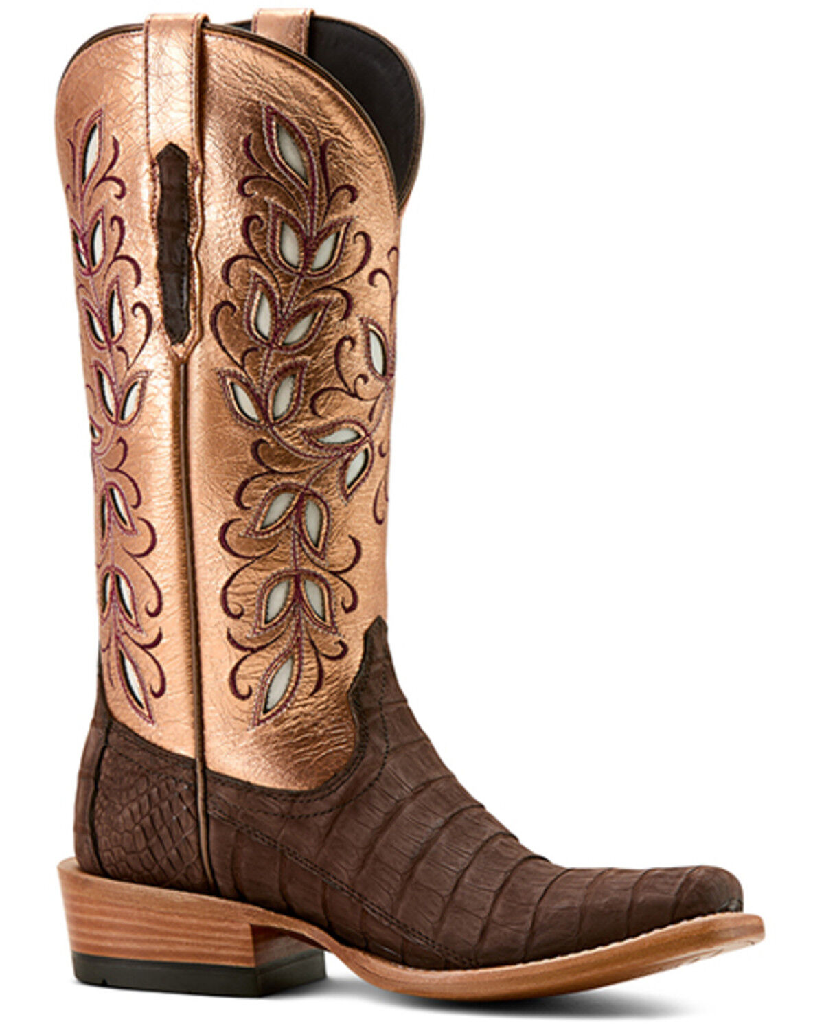 Ariat Women's Exotic Caiman Futurity Silk Tall Western Boots - Square Toe, Brown, hi-res
