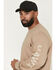 Image #2 - Hawx Men's Solid Graphic Logo Long Sleeve Work T-Shirt, Tan, hi-res