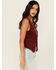 Image #2 - Wrangler Women's Corduroy Slim Fit Button-Down Vest, Red, hi-res