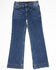 Image #1 - Wrangler Girls' Dark Wash Darci Trousers , Blue, hi-res