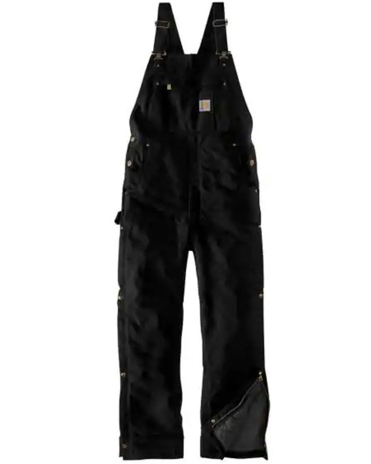 Image #1 - Carhartt Men's Firm Duck Insulated Bib Work Overalls - Tall, Black, hi-res
