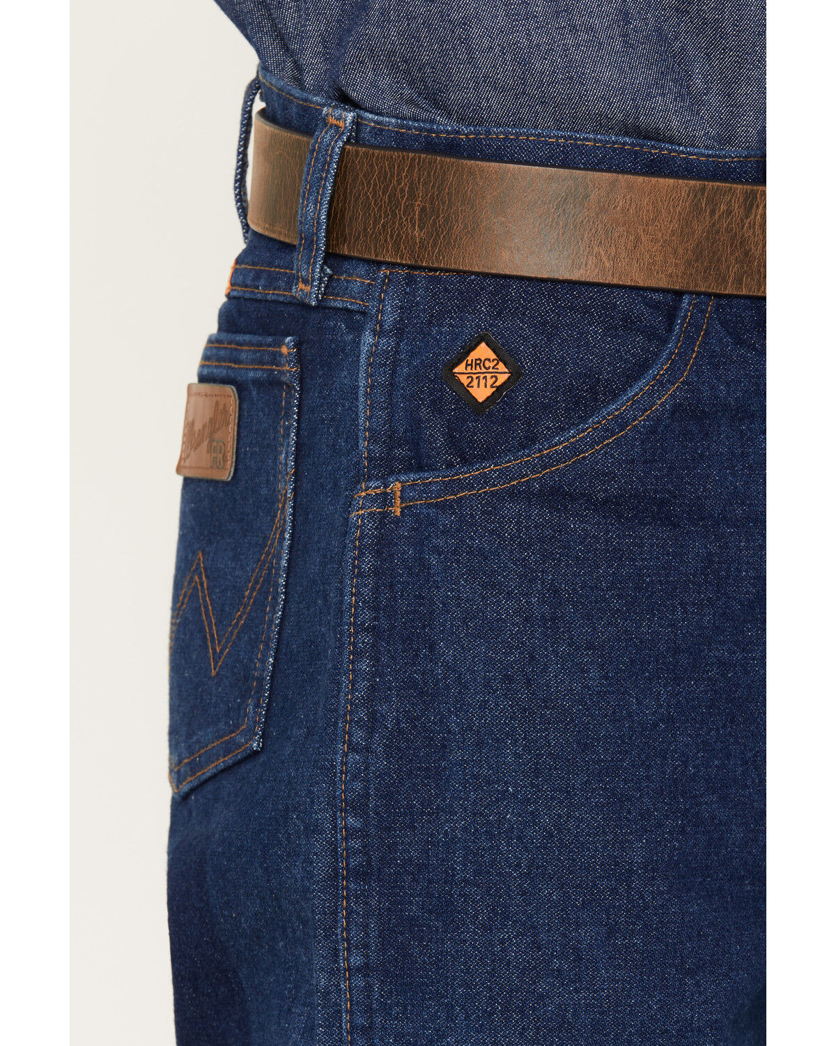 Image #2 - Wrangler Men's Flame Resistant Original Fit Jeans, Denim, hi-res