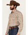 Image #2 - Cody James Men's Buck Off Plaid Print Long Sleeve Snap Western Shirt, Brown, hi-res