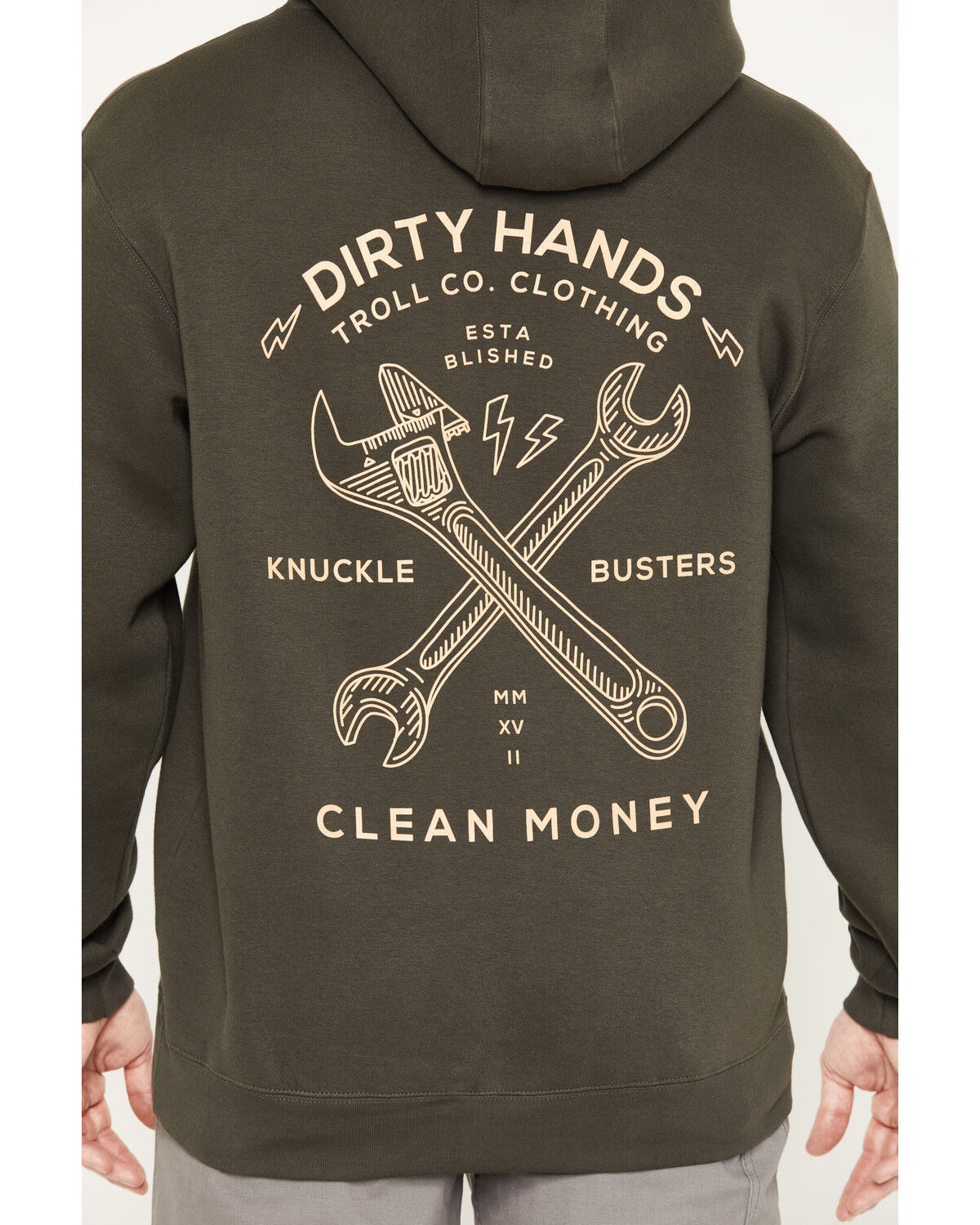 Image #4 - Troll Co Men's DHCM Twisting Wrenches Graphic Hooded Sweatshirt, Black, hi-res
