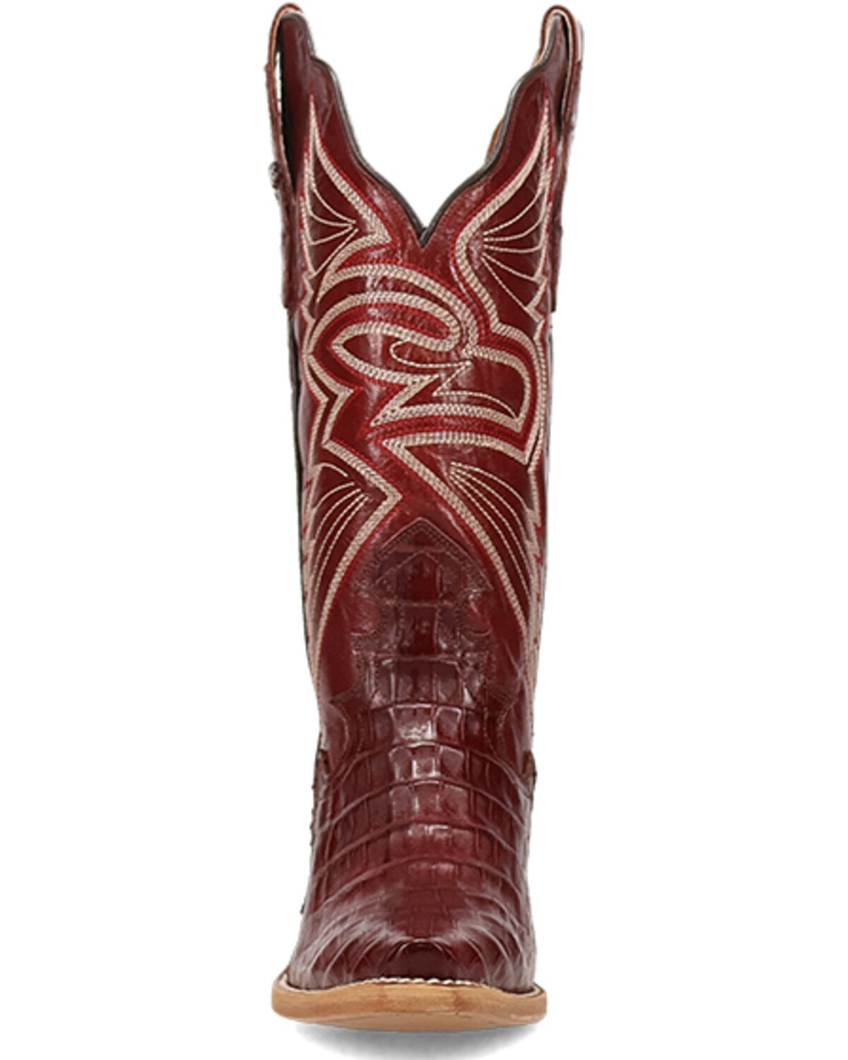 Image #4 - Dan Post Women's Concorde Exotic Caiman Western Boots - Snip Toe, Red, hi-res