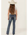 Image #3 - Grace in LA Girls' Medium Wash Horseshoe Pocket Bootcut Stretch Denim Jeans, Medium Wash, hi-res