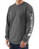 Image #2 - Carhartt Men's Loose Fit Heavyweight Long Sleeve Logo Graphic Work T-Shirt - Tall, Heather Grey, hi-res