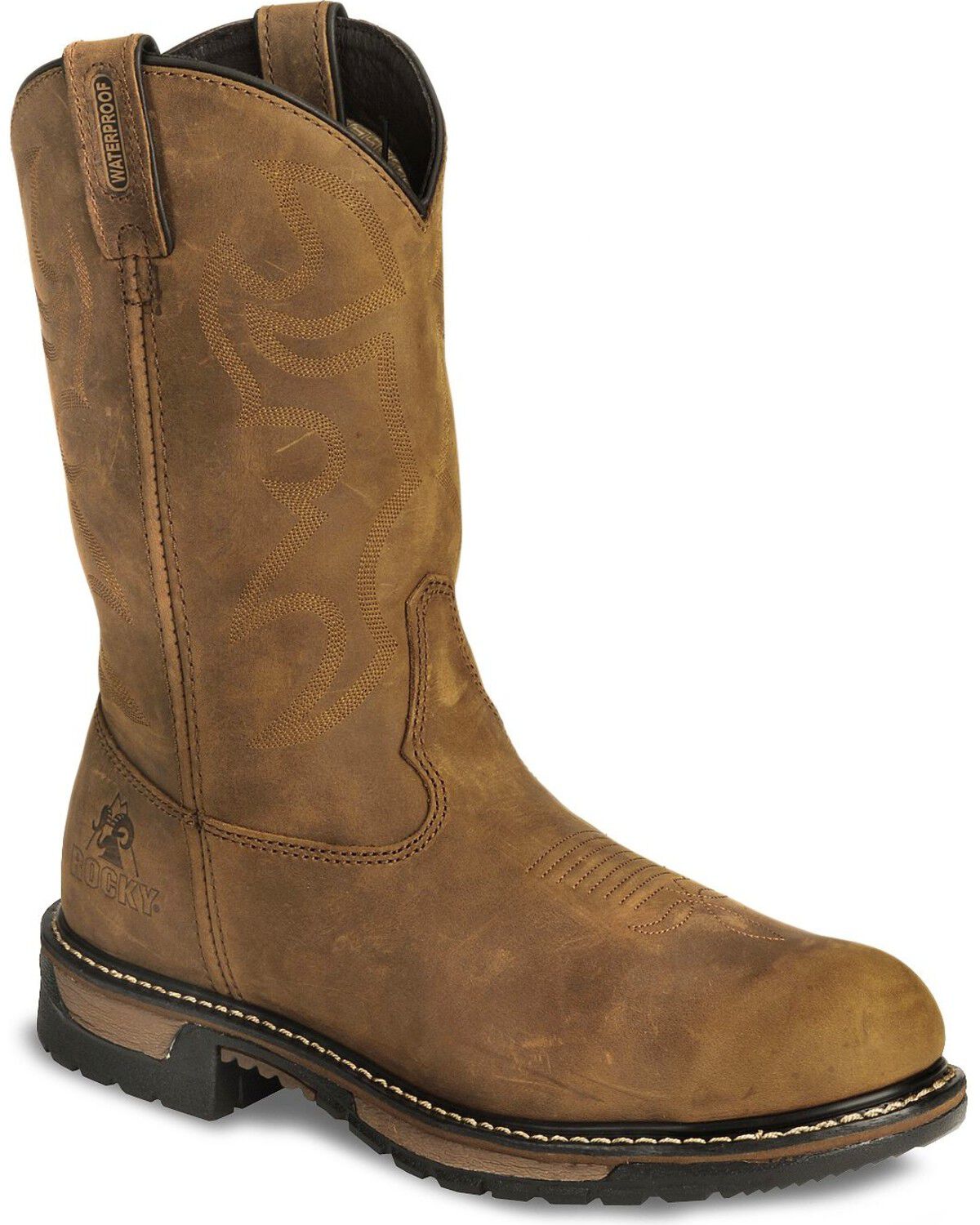 Image #1 - Rocky Men's Branson Saddle Steel Toe Roper Work Boots, Crazyhorse, hi-res