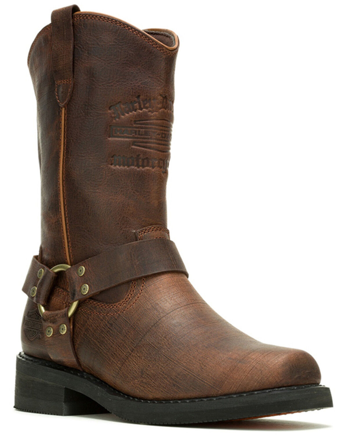 Harley Davidson Men's Hustin West Motorcycle Boots - Square Toe, Brown, hi-res