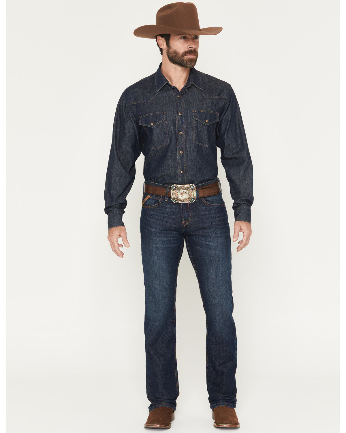 Ariat Men's M7 Hampton Dark Wash Slim Straight Stretch Denim Jeans, Dark Wash, hi-res