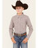 Image #1 - Cody James Boys' Rowdy Plaid Print Long Sleeve Snap Western Shirt , Tan, hi-res