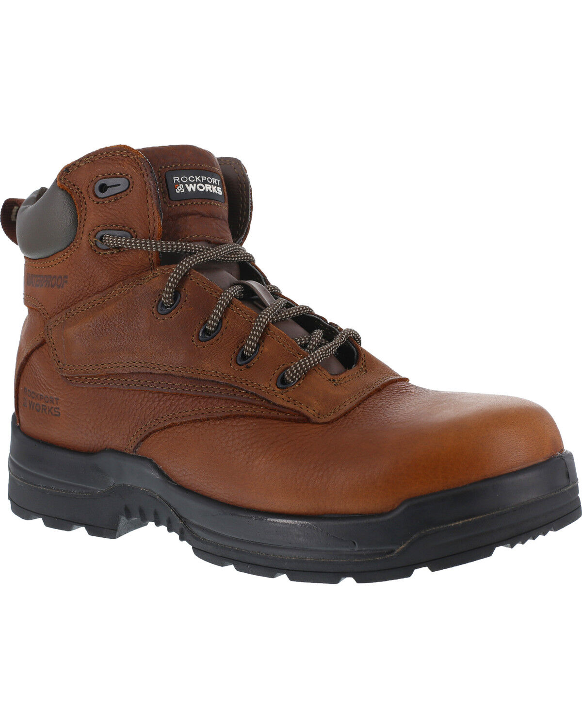 Image #1 - Rockport Men's More Energy Deer Tan 6" Lace-Up Work Boots - Composite Toe, Brown, hi-res