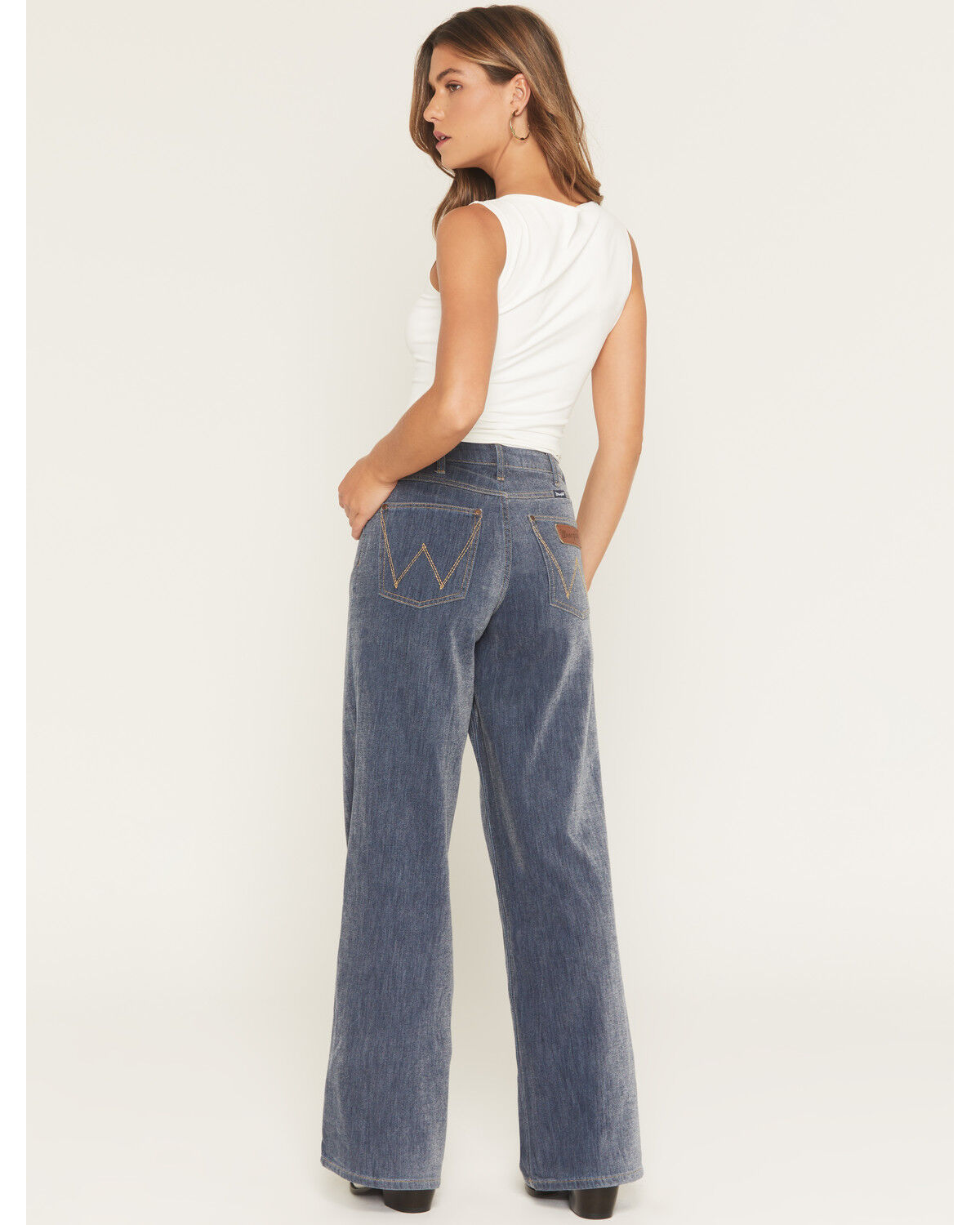 Image #3 - Wrangler Women's Medium Wash High Rise Bailey Wide Leg Denim Jeans, Medium Wash, hi-res