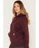 Image #2 - Carhartt Women's Iconic Clarksburg Logo Sweatshirt, Cherry, hi-res