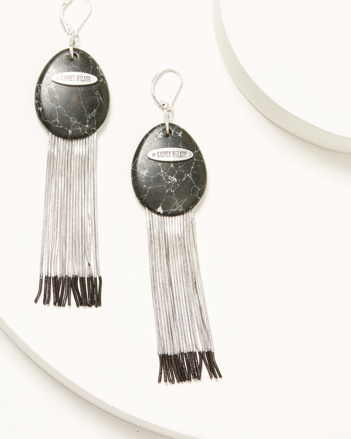 Image #1 - Lainey Wilson Women's Linear Chain Fringe Earrings, Gold, hi-res