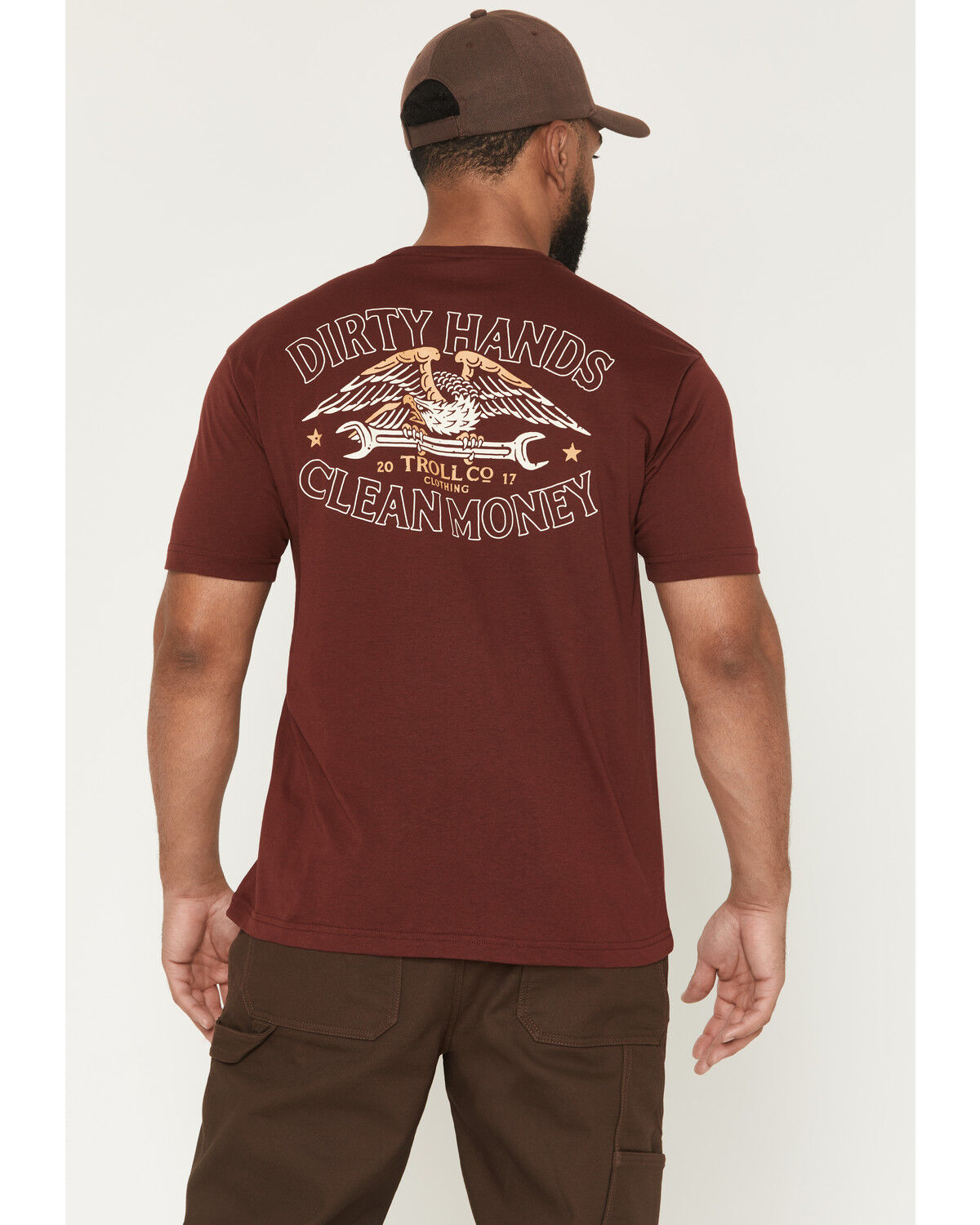 Troll Co Men's Wing Spanner Short Sleeve Graphic T-Shirt, Burgundy, hi-res
