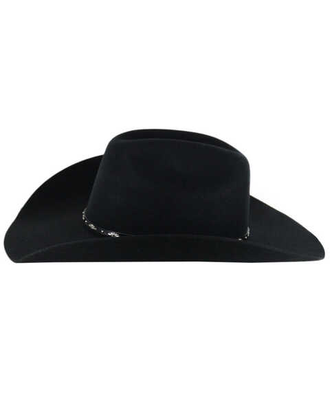 Image #4 - Cody James® Men's Drifter 3X Rider Crown Wool Hat, Black, hi-res
