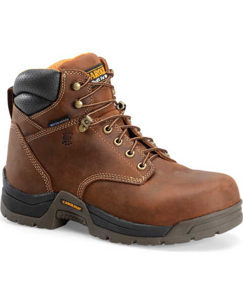 Image #1 - Carolina Men's 6" Waterproof Work Boots - Composite Toe, Brown, hi-res