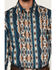 Image #3 - Wrangler Men's Checotah Southwestern Striped Long Sleeve Pearl Snap Western Shirt, Teal, hi-res