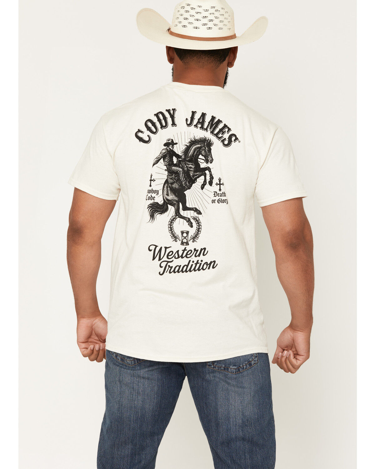 Image #4 - Cody James Men's Backtimes Up Short Sleeve Graphic T-Shirt, Cream, hi-res