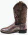 Image #3 - Old West Girls' Embroidered Metallic Western Boots - Broad Square Toe, Pink, hi-res