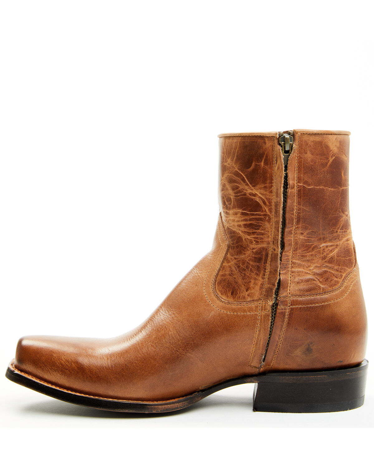 Image #3 - Moonshine Spirit&reg; Men's 8" Pancho Zipper Western Boots - Square Toe, Brown, hi-res