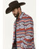 Image #2 - Rock & Roll Denim Men's Southwestern Striped Shirt Jacket, Red, hi-res