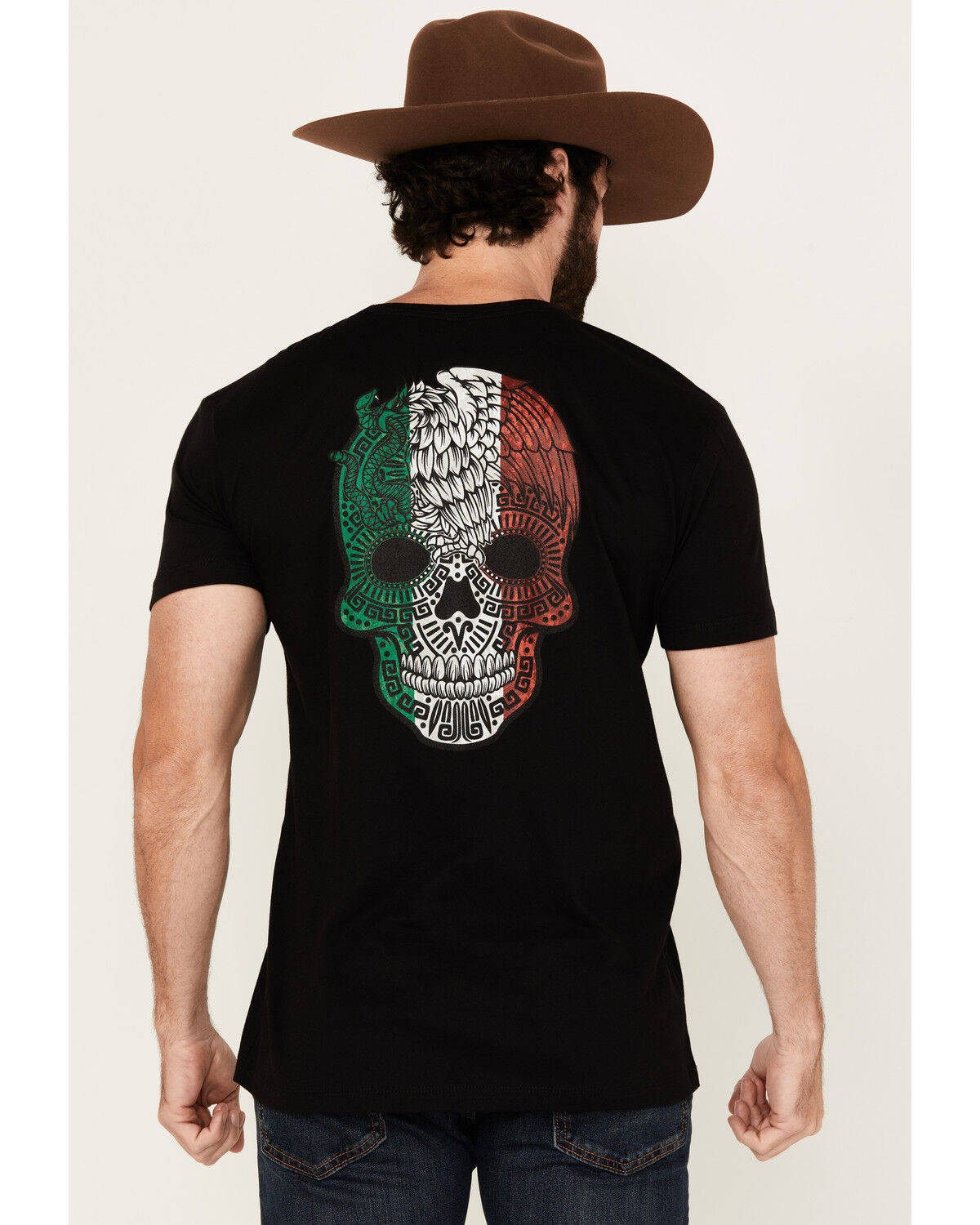 Moonshine Spirit&reg; Men's Eagle Skull Mexico Short Sleeve Graphic T-Shirt, Black, hi-res
