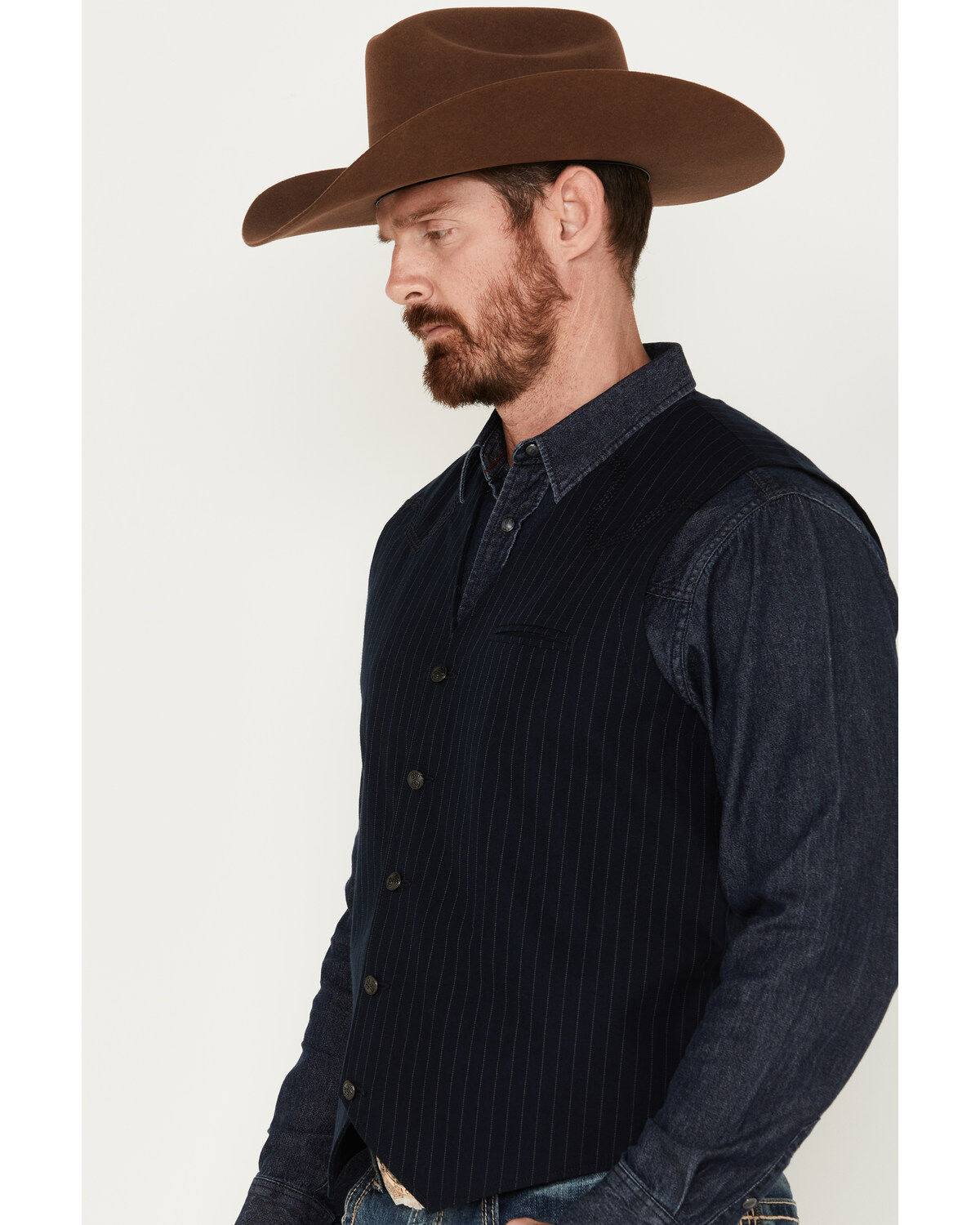 Image #2 - Moonshine Spirit&reg; Men's Pinstripe Capone Wool Vest, Navy, hi-res