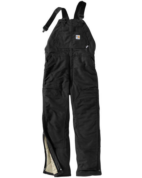 Image #2 - Carhartt Men's FR Duck Quilt-Lined Bib Overalls, Black, hi-res