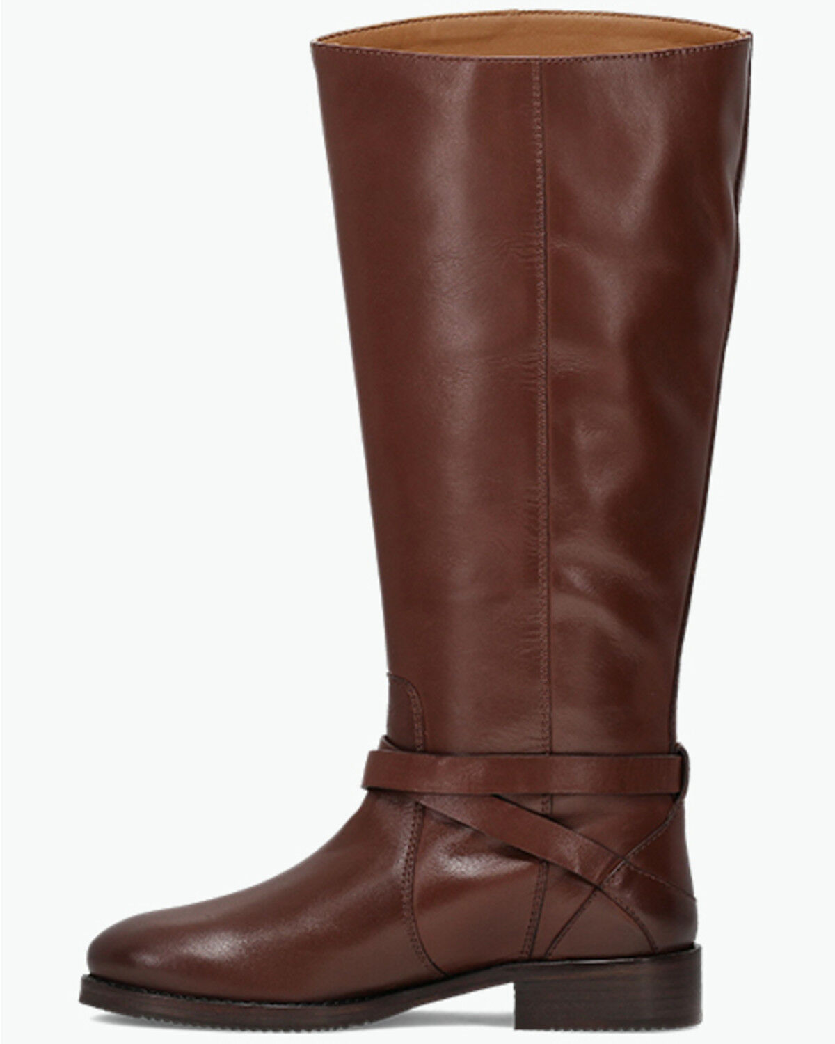 Image #3 - Frye Women's Melissa Belted Riding Wide Calf Fashion Boots - Round Toe, Brown, hi-res