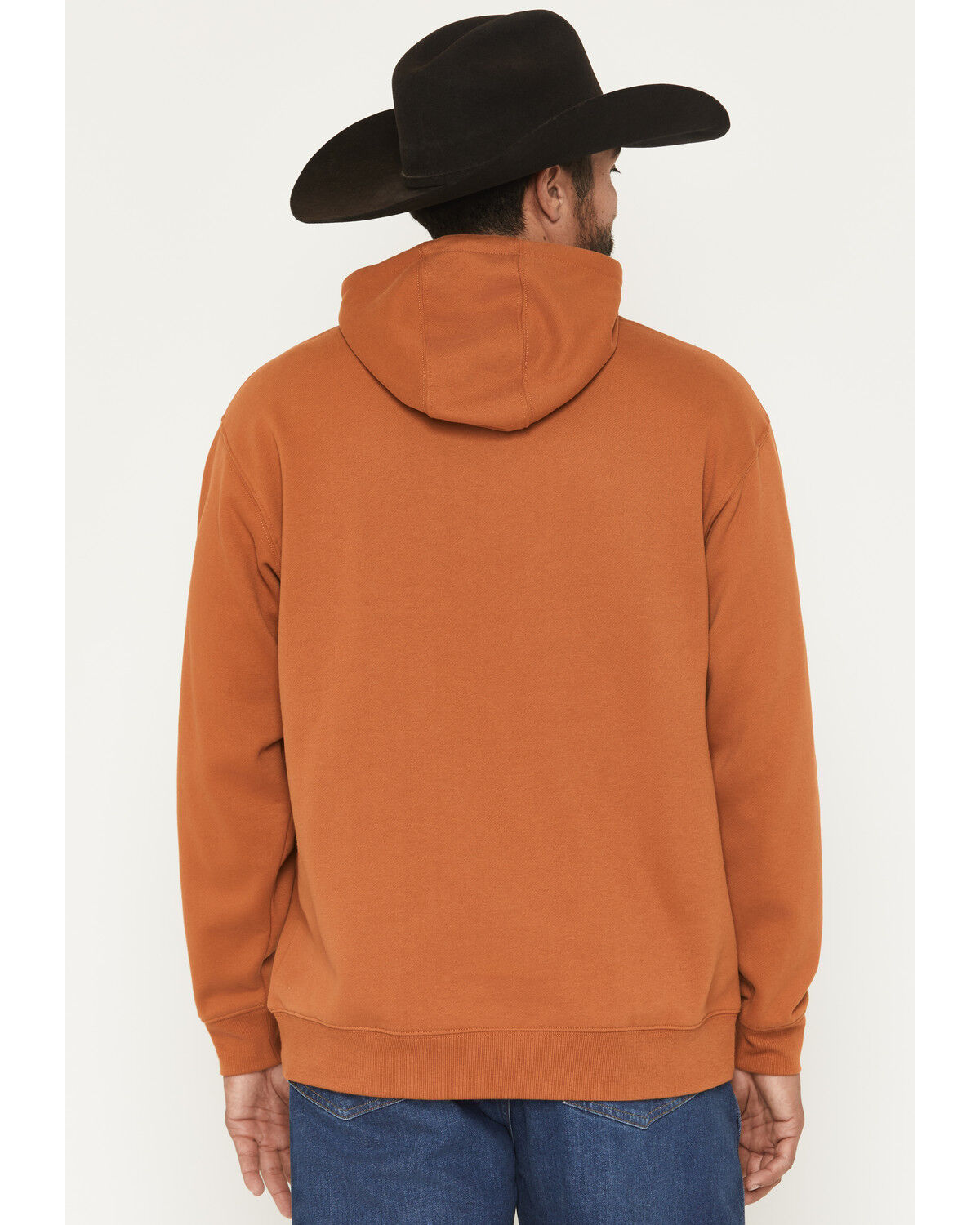 Image #4 - Ariat Men's Logo Graphic Hooded Sweatshirt - Tall, Rust Copper, hi-res