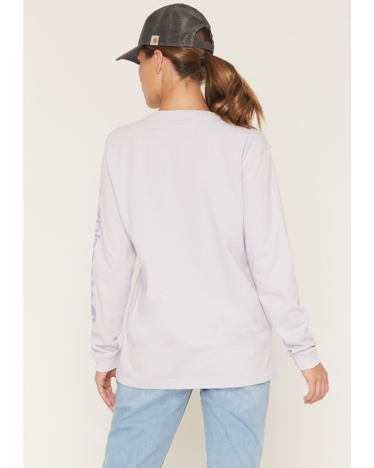 Image #4 - Carhartt Women's Loose Fit Heavyweight Long Sleeve Graphic Work Shirt, Lavender, hi-res