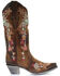 Image #2 - Corral Women's Floral Embroidered Western Boots - Snip Toe, Chocolate, hi-res