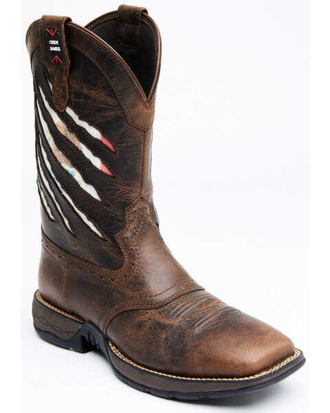 Image #1 - Cody James Men's Scratch Mexico Flag Lite Performance Western Boots - Broad Square Toe, Brown, hi-res