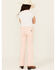 Image #3 - Rock & Roll Denim Girls' Flare Stretch Denim Jeans , Pink, hi-res