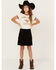 Image #1 - Trixxi Girls' Fringe Skirt , Black, hi-res