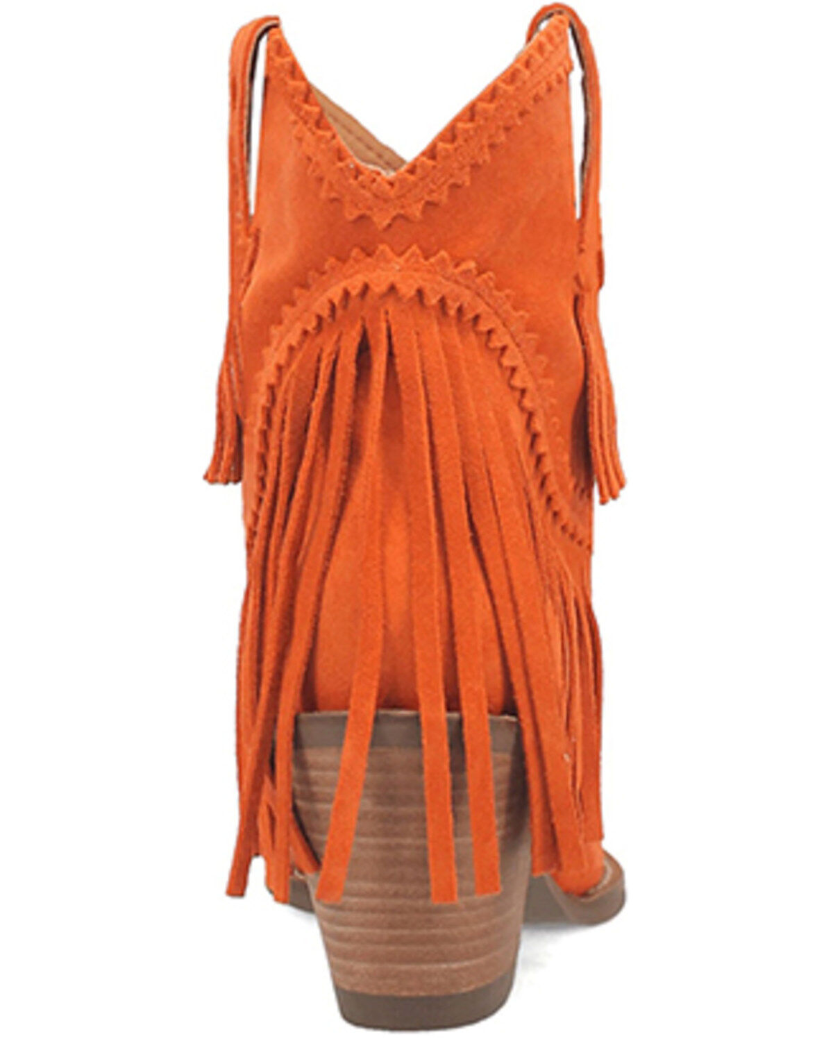 Image #5 - Dingo Women's Fandango Fringe Western Booties - Snip Toe, Orange, hi-res