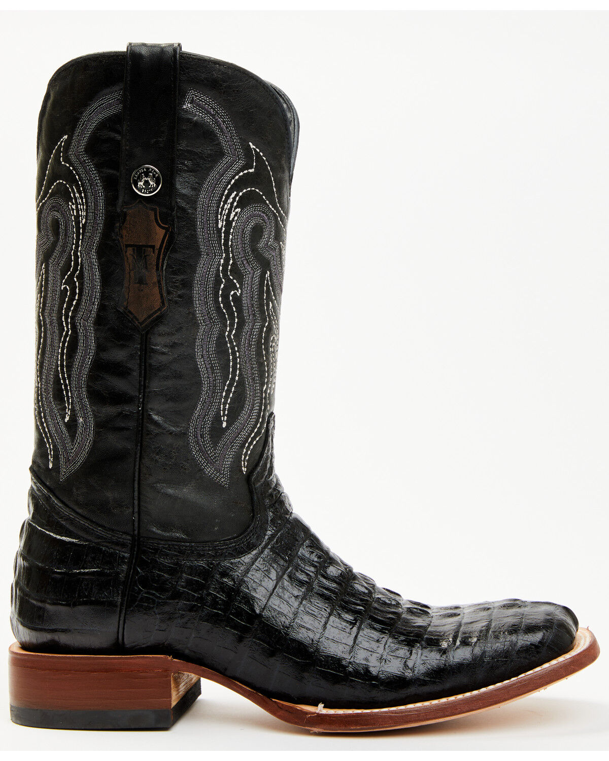 Image #2 - Tanner Mark Men's Lufkin Tall Western Boots - Broad Square Toe, Black, hi-res