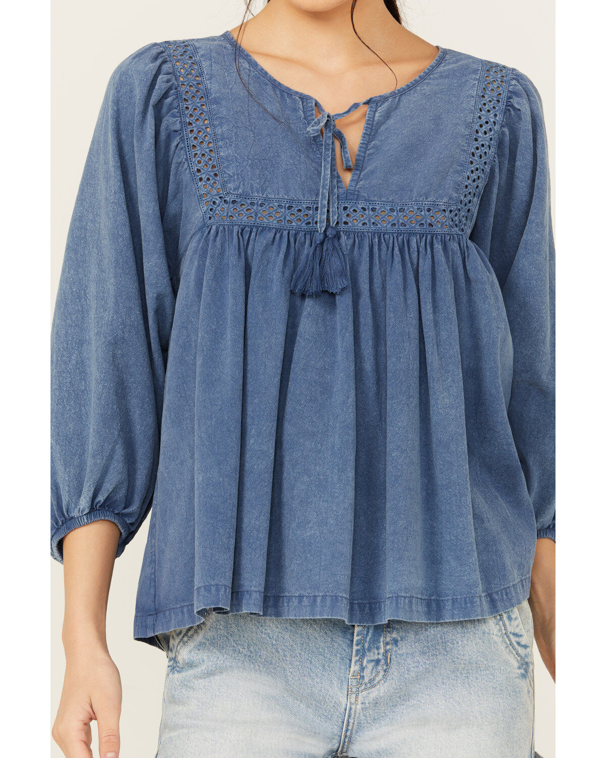 Image #3 - Cleo + Wolf Women's Painters Blouse, Blue, hi-res