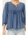 Image #3 - Cleo + Wolf Women's Painters Blouse, Blue, hi-res