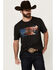 Image #1 - RANK 45&reg; Men's Just Ride Short Sleeve Logo Graphic T-Shirt, Charcoal, hi-res