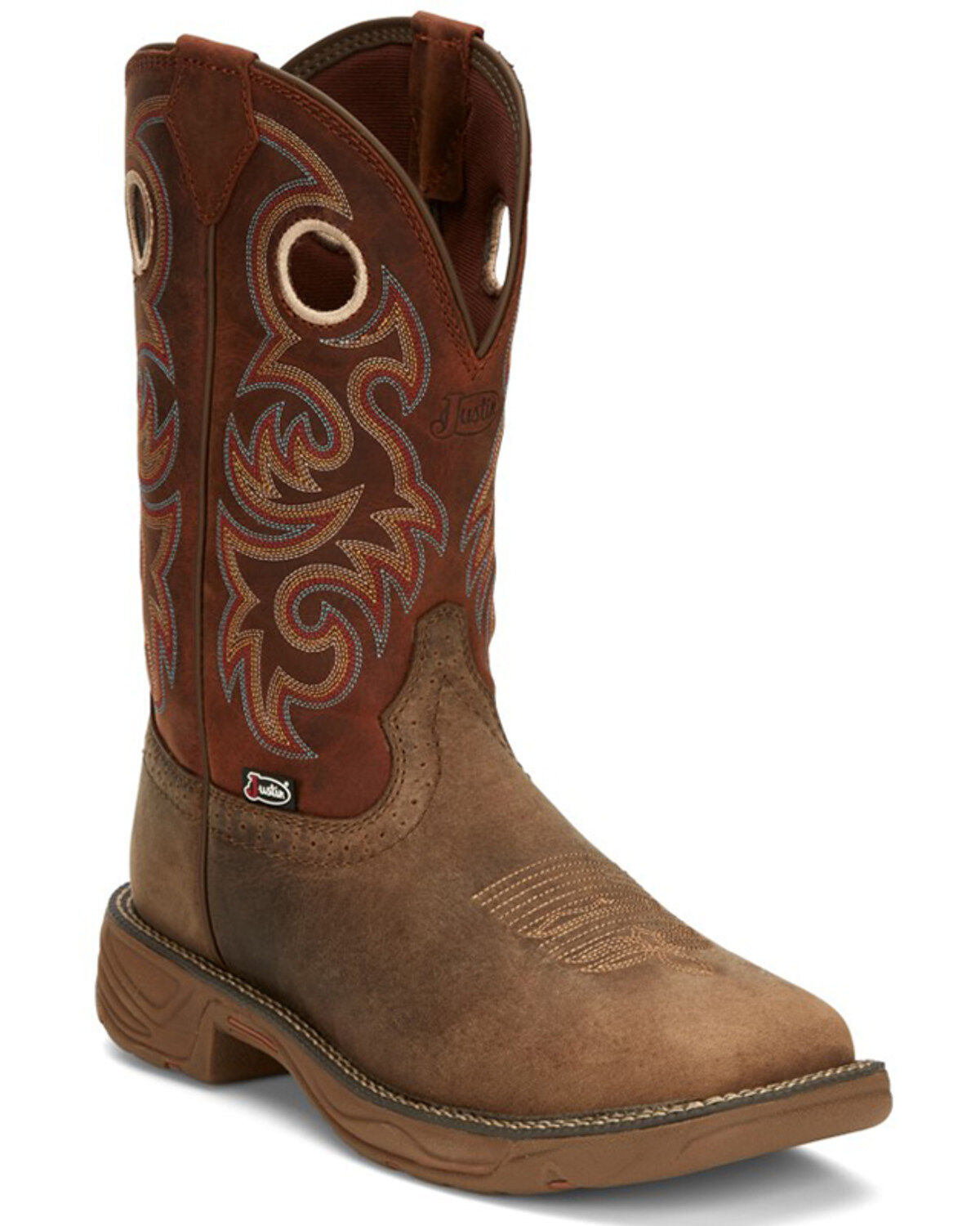 Image #1 - Justin Men's Stampede Rush Western Boots - Broad Square Toe, Tan, hi-res