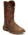 Image #1 - Justin Men's Rush Western Boots - Broad Square Toe, Tan, hi-res