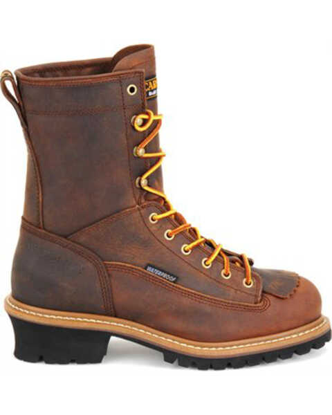 Image #2 - Carolina Men's Logger 8" Steel Toe Work Boots, Brown, hi-res