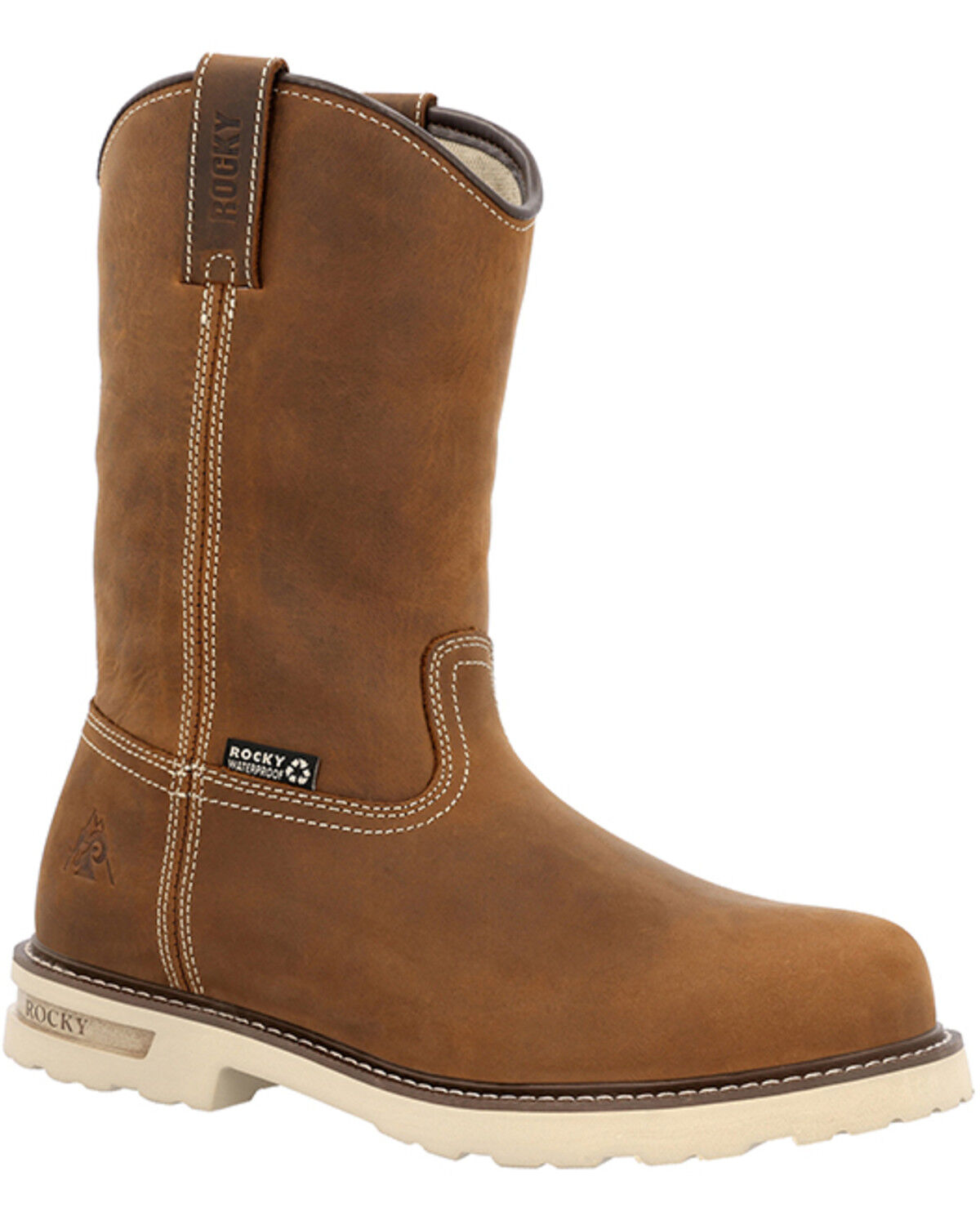 Rocky Men's Grindstone XTR Wellington Waterproof Work Boots - Soft Toe, Russett, hi-res