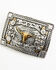 Image #2 - Cody James Long Horn Border Belt Buckle, Silver, hi-res