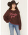 Image #1 - Rock & Roll Denim Girl's Howdy Y'all Stitch Sweater, Brown, hi-res