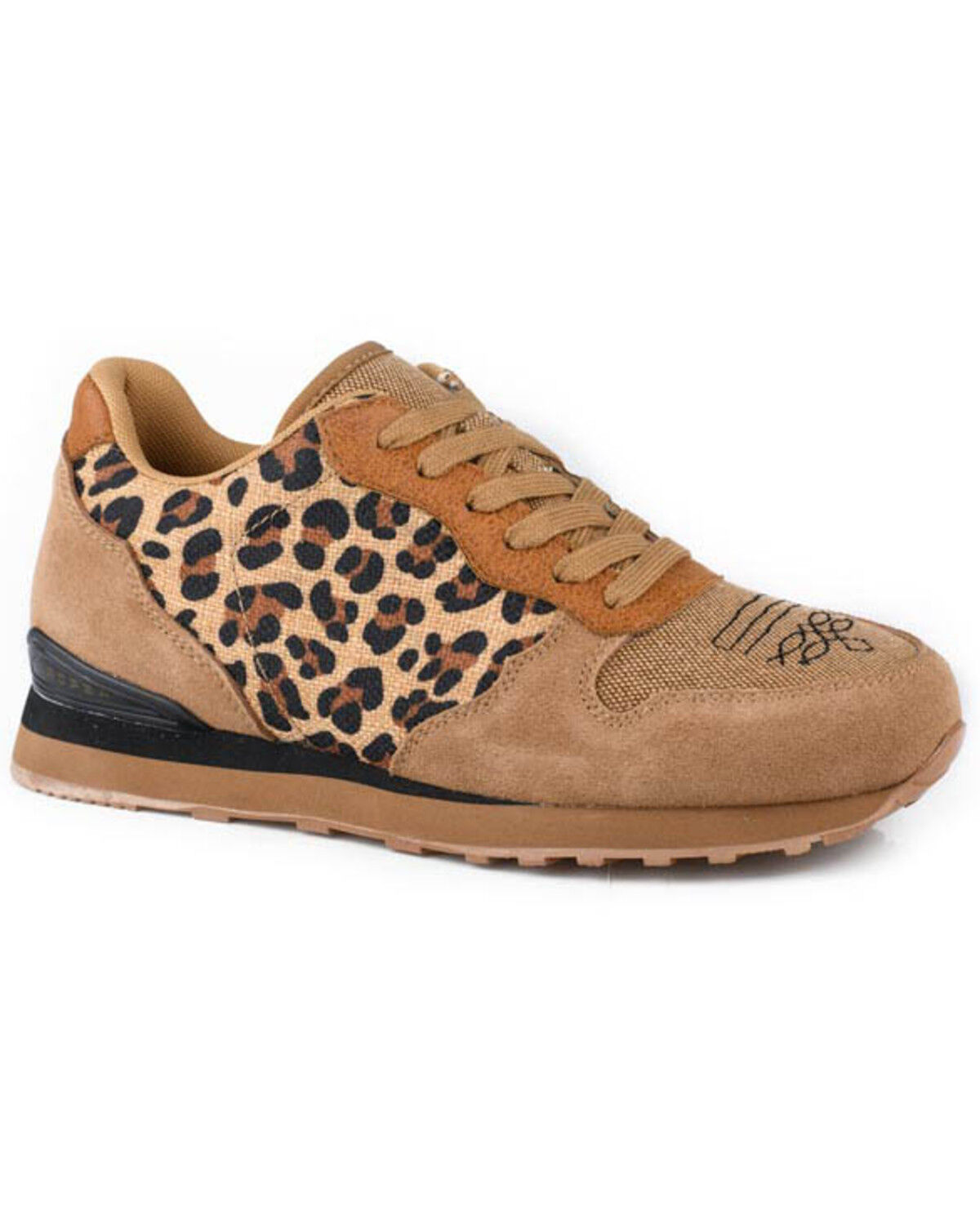 Image #1 - Roper Women's Giddy Up Leopard Print Casual Shoes, Tan, hi-res